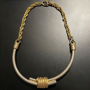 Elegant Brass Gold and Silver Necklace